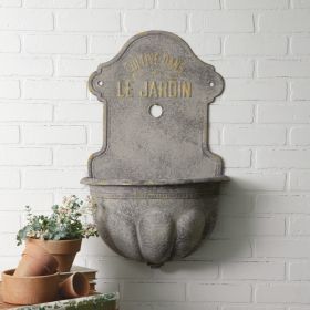 Chateau Cascade Wall-Mounted Water Fountain with Planter - Elegant Outdoor Decor