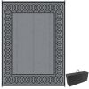 Outsunny 9' x 12' RV Mat, Outdoor Patio Rug / Large Camping Carpet with Carrying Bag, Waterproof Plastic Straw, Design for Backyard