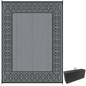 Outsunny 9' x 12' RV Mat, Outdoor Patio Rug / Large Camping Carpet with Carrying Bag, Waterproof Plastic Straw, Design for Backyard