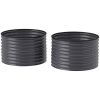 Outsunny Set of 2 Raised Garden Bed, Metal Planter Box with Safety Edging, Easy-to-assemble Stock Tank, Dark Gray