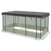 Outsunny Raised Garden Bed with Protective Cage and Shade Beige for Flowers and Vegetables