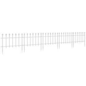 Outsunny Decorative Garden Border Panels 5 Pack Flower Bed Edging White Yard Fencing