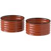 Outsunny Set of 2 Raised Garden Bed, Metal Planter Box with Safety Edging, Easy-to-assemble Stock Tank, Dark Brown