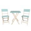 Direct Wicker 3-Piece Acacia Wood Patio Set – 2 Outdoor Dining  Folding Chairs and Square Coffee Table, Portable Garden Bistro Set