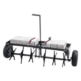 VEVOR Tow Behind Plug Aerator, 40-Inch Tow Behind Lawn Plug Aerator with Universal Hitch, Pull Behind Aerator with Iron Spikes Alternately Arranged