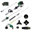 9 in 1 Multi-Functional Trimming Tool, 38CC 4 stroke Garden Tool System with Gas Pole Saw, Hedge Trimmer, Grass Trimmer