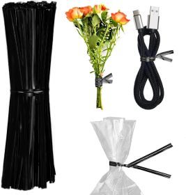1000 Pack of 4" Twist Ties for Bags; Twist Ties for Cords. Foil Coated Plastic Black Twist Ties. Reusable Twist Ties Bendable; Strong Plastic Wire Twi