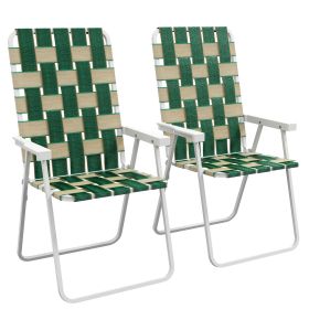 Outsunny Set of 2 Patio Folding Chairs, Classic Outdoor Camping Chairs, Portable Lawn Chairs for Camping, Garden, Pool, Beach, Backyard w/ Armrests