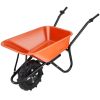 VEVOR Electric Wheelbarrow Cart, 500W Powered Utility Garden Wagon Dump Cart, 4 Cu. Ft. Load & 330 lbs Capacity with Metal Handle & 16" Track Wheels