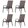 4 Piece Patio Chairs, Outdoor Camping Chairs with Breathable Textilene Fabric