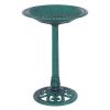 Outdoor Garden Green Pedestal Bird Bath Feeder