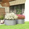 Outsunny Set of 2 Raised Garden Bed, Metal Planter Box with Safety Edging, Easy-to-assemble Stock Tank 3'x3'x1.4' Silver