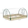 Outsunny 4' x 3' x 2' Raised Garden Bed with Greenhouse, Wooden Planter Box with PVC Plant Cover, Roll Up Windows, Use for Vegetables, Flowers
