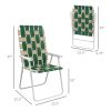 Outsunny Set of 2 Patio Folding Chairs, Classic Outdoor Camping Chairs, Portable Lawn Chairs for Camping, Garden, Pool, Beach, Backyard w/ Armrests