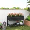 Outsunny 40" x 20" x 10" Galvanized Steel Raised Garden Bed, Steel Raised Garden with Bed Liner, 440lbs, Gray