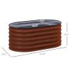 Outsunny Galvanized Raised Garden Bed, Brown, 3.4x2ft, with Safety Edging, Metal Planter Kit for Vegetables