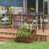 Outsunny Wooden Wagon Planter Box 3-Tier Raised Garden Bed for Vegetables Flowers Herbs