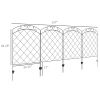 Outsunny 4-Panel Decorative Fencing: Swirls Design, Metal Yard Barrier for Pets & Flower Bed Edge|