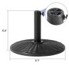 Round Plastic Umbrella Base Heavy Duty Black Outdoor Patio Garden Deck Lawn Poolside Stability Durable Weatherproof Lightweight Sturdy Simple Assembly