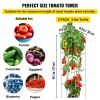 VEVOR Tomato Cages, 11.8" x 11.8" x 46.1", 5 Packs Square Plant Support Cages, Silver PVC-Coated Steel Tomato Towers for Climbing Vegetables, Plants