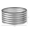 Outsunny Set of 2 Raised Garden Bed, Metal Planter Box with Safety Edging, Easy-to-assemble Stock Tank 3'x3'x1.4' Silver