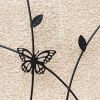 2 Pack Metal Garden Trellis 86.7" x 19.7" Rustproof Trellis for Climbing Plants Outdoor Flower Support Butterfly Deco Black