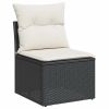 Garden Sofa Set Black, Cream White
