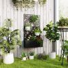 Outsunny Metal Planter Box Raised Garden Bed with Decorative Privacy Screen, Wall-mounted or Freestanding, 24" x 9.1" x 44.5"