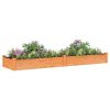 Garden Raised Bed with Liner Brown 94.5"x23.6"x9.8" Solid Wood Fir