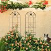 2 Pack Metal Garden Trellis 86.7" x 19.7" Rustproof Trellis for Climbing Plants Outdoor Flower Support Black
