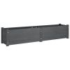 Garden Raised Beds 2 pcs Gray 59.1"x12.2"x12.2" Solid Wood Pine