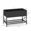 Outsunny 40" x 20" x 10" Galvanized Steel Raised Garden Bed, Steel Raised Garden with Bed Liner, 440lbs, Gray