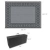 Outsunny 9' x 12' RV Mat, Outdoor Patio Rug / Large Camping Carpet with Carrying Bag, Waterproof Plastic Straw, Design for Backyard