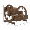 Outsunny Wooden Wagon Planter Box 3-Tier Raised Garden Bed for Vegetables Flowers Herbs