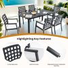 Modern Classic 7-Piece Outdoor Patio Dining Set,a Rectangular Table and Six Stationary Dining Chairs,Cast Aluminum,Rust-Free