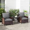 Outsunny 4-Piece Patio Chair Cushion and Back Pillow Set, Seat Replacement Patio, Cushions Set for Outdoor Garden Furniture, Gray