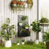 Outsunny Metal Garden Bed with Trellis for Climbing Plants, Freestanding or Wall Mounted Flower Bed for Garden, Patio, Balcony