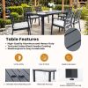 Modern Classic 7-Piece Outdoor Patio Dining Set,a Rectangular Table and Six Stationary Dining Chairs,Cast Aluminum,Rust-Free