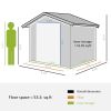 Outsunny 9' x 6' Metal Storage Shed - Dark Gray, Garden Tool House, 2 Sliding Doors, 4 Air Vents, Ideal for Backyard, Patio & Lawn | Shop
