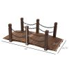 Outsunny Fir Garden Path: 5ft Wooden Bridge with Metal Railings for Ponds & Streams