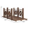 Outsunny 5' Wooden Garden Bridge Footbridge for Backyard Ponds, Creeks, Streams, Carbonized
