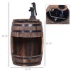 Outsunny 2-Tier Wooden Water Pump Fountain with Flower Box Base Durable Design for Garden Decor