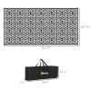 Outsunny Reversible Outdoor Rug, 9 x 18, Black & White Chain Pattern, for RV & Camping with Bag