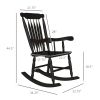 Outsunny Rustic Porch Rocking Chairs Set High-Back Wooden Outdoor Seating for Garden Leisure Durable Construction