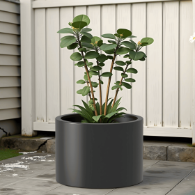 Heavy Duty Corten Steel Round Raised Garden Bed Kit – 15.5" Dia. x 20" H. – Pre-Rusted Metal Planter Box for Vegetables, Flowers (Color: as Pic)