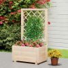 Raised Garden Bed Wooden Elevated Planter Box with Hanging Roof