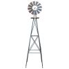 Assorted windmills 8 feet green with weathervane 4 legs vertical windmill rotatable windmill iron garden decoration garden tools