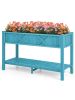 Poly Wood Elevated Planter Box with Legs Storage Shelf Drainage Holes