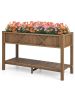 Poly Wood Elevated Planter Box with Legs Storage Shelf Drainage Holes