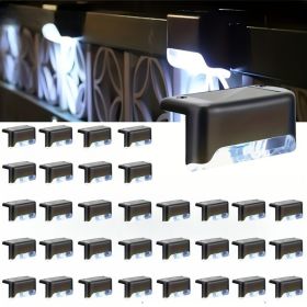 16 solar outdoor deck lights, garden lights, atmosphere lights, LED walk lights, light source control, suitable for balconies, terraces, stair fences (Color: 32PCS-baise)